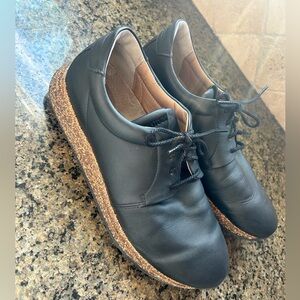 Birkenstock Men’s Wrigley Black Leather Lace Up Shoes Size 44/US 11-11 1/2